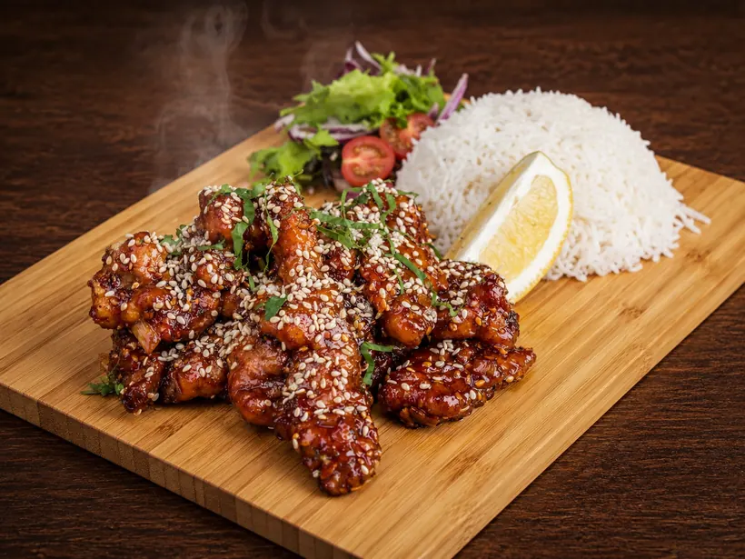 Sesame chicken at Gill's Restaurant Gibraltar