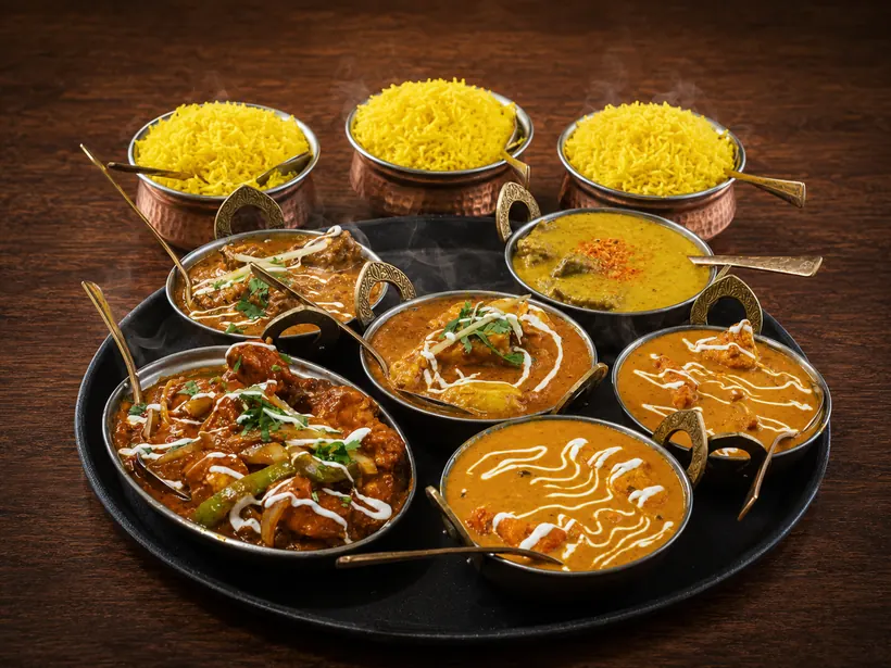 Indian curry feast at Gill's Restaurant Gibraltar