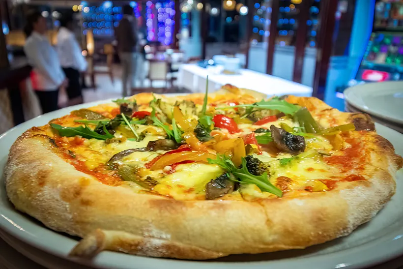 Freshly baked pizza at Gill's Restaurant Gibraltar